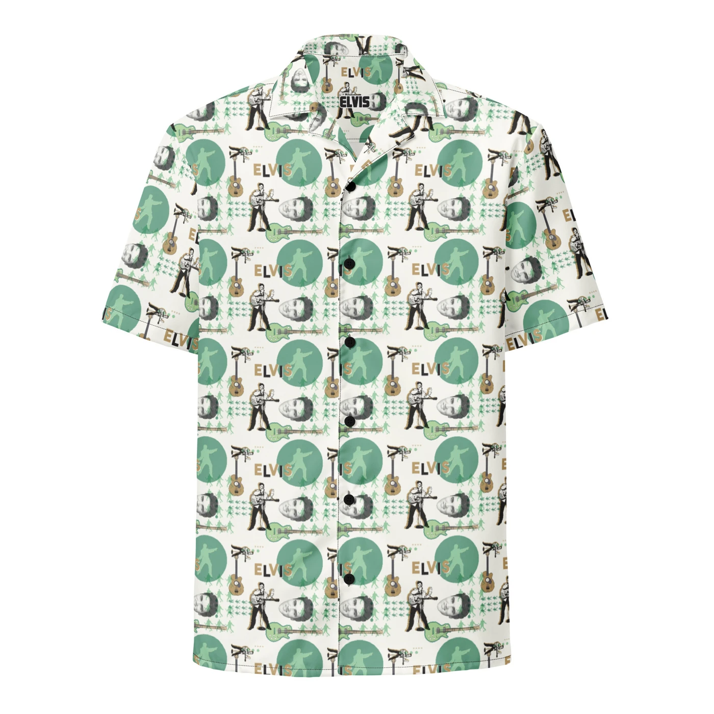 Elvis Presley Rock N Roll Pattern All-Over Print Unisex Button Shirt