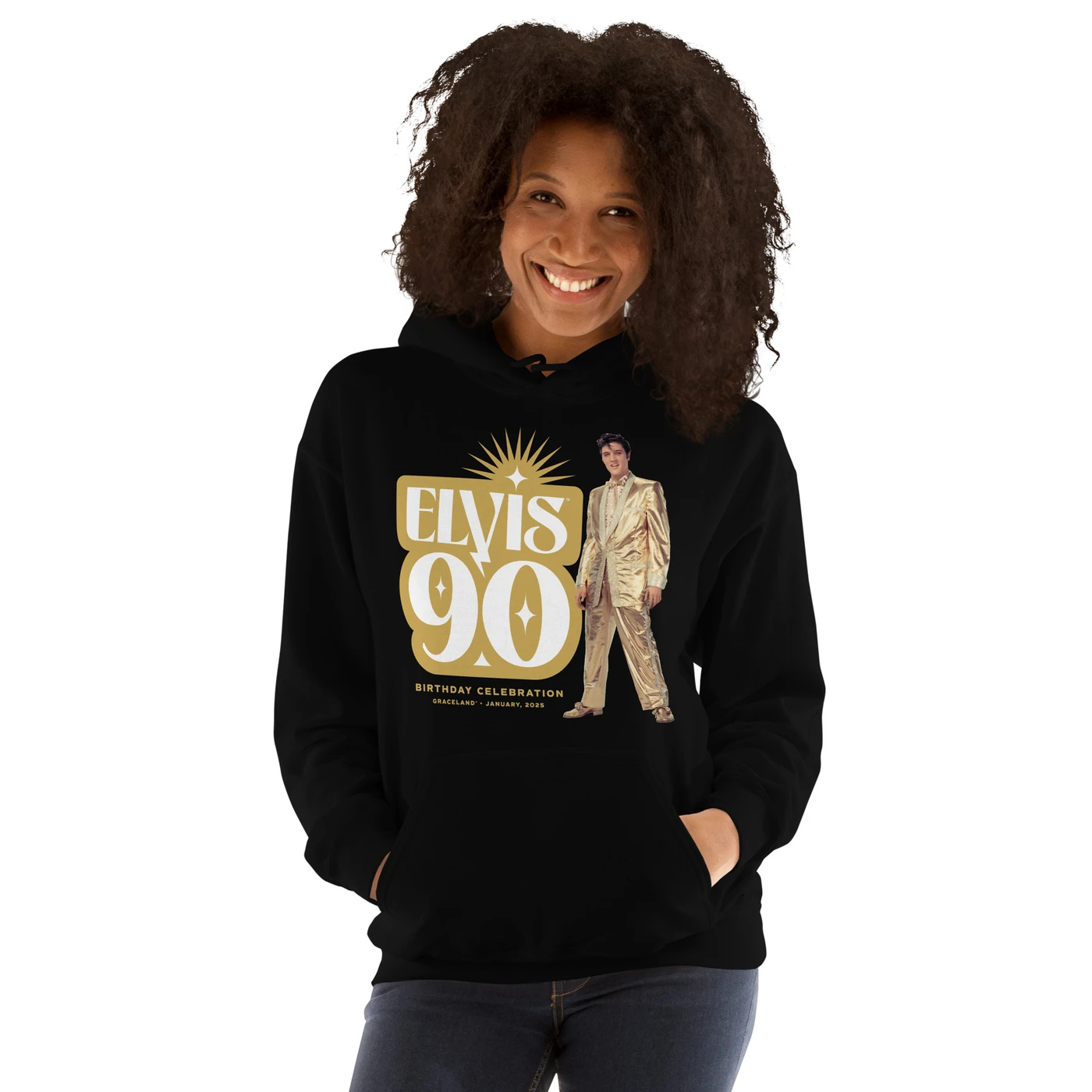 Elvis Presley 90th Birthday Unisex Pullover Hoodie