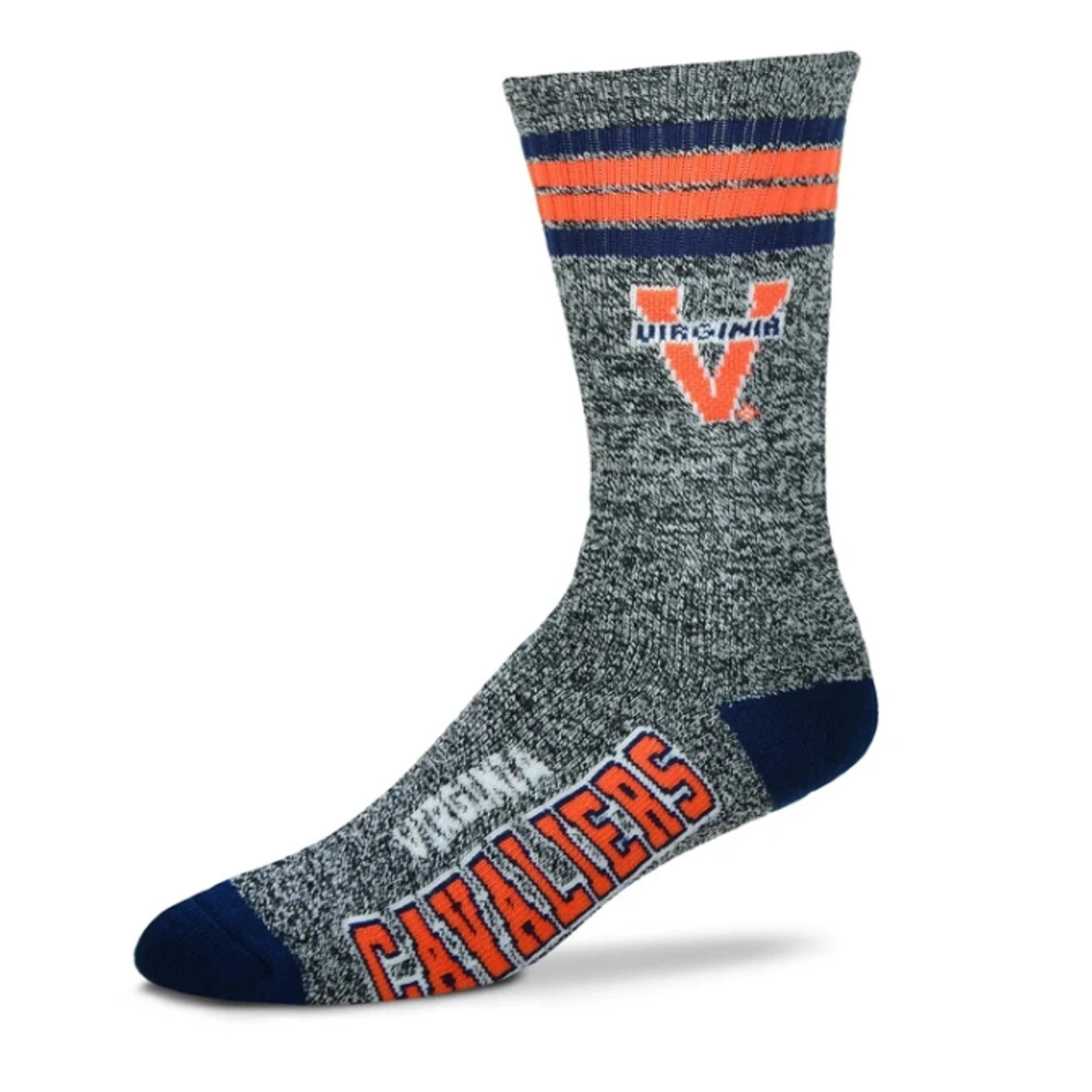 UVA Athletics Virginia Cavaliers Marbled 4 Stripe Adult Socks
