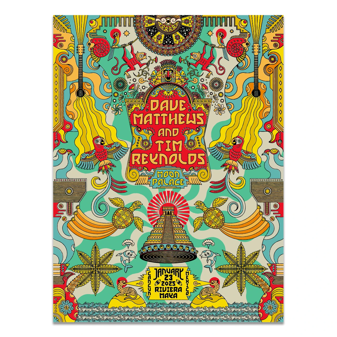 Dave Matthews Band Dave & Tim Show Poster Cancun, QR 1/23/2025