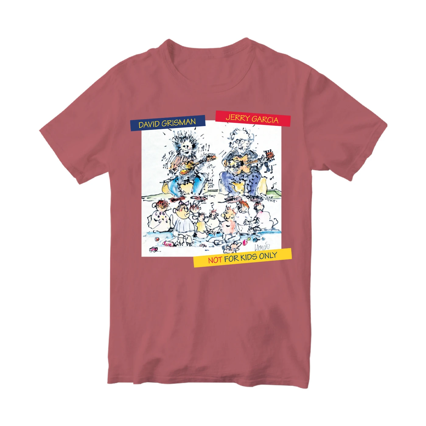 Jerry Garcia Not for Kids Only T-Shirt  Berry