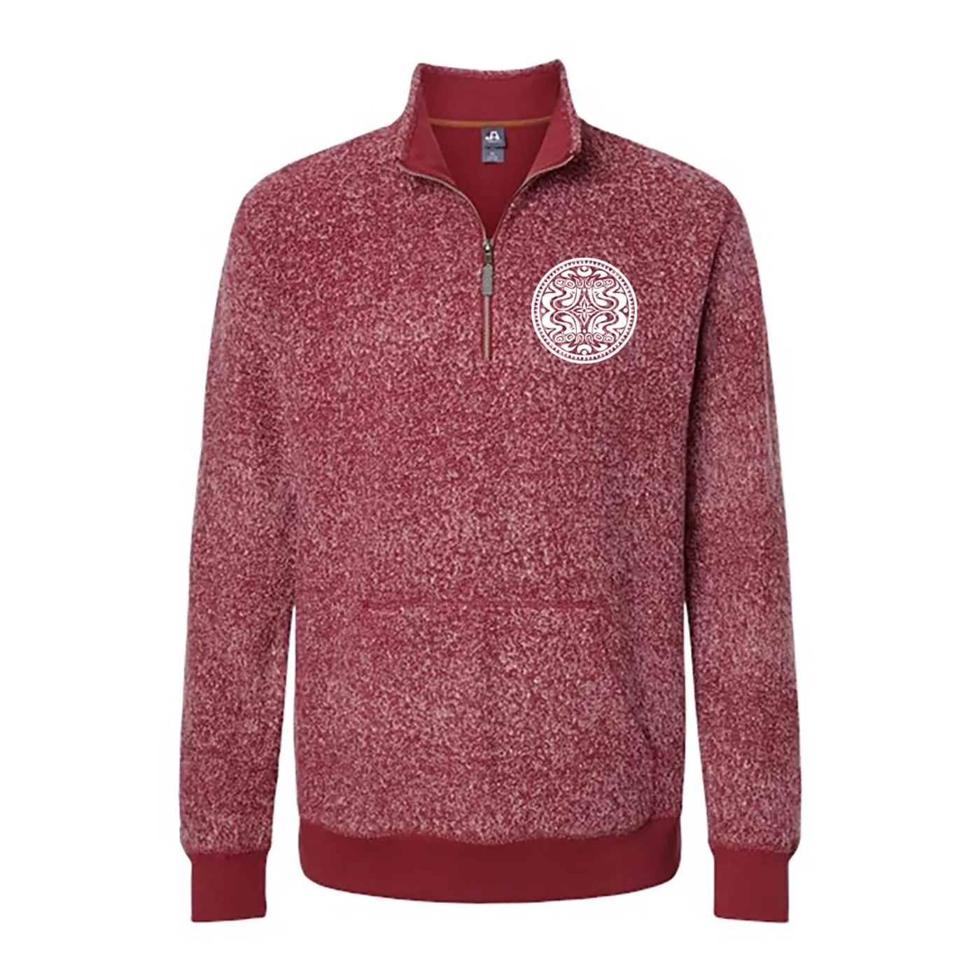 Gov't Mule RED HEATHERED 1/4 ZIP QUATTRO DOSE EMBROIDERED FLEECE