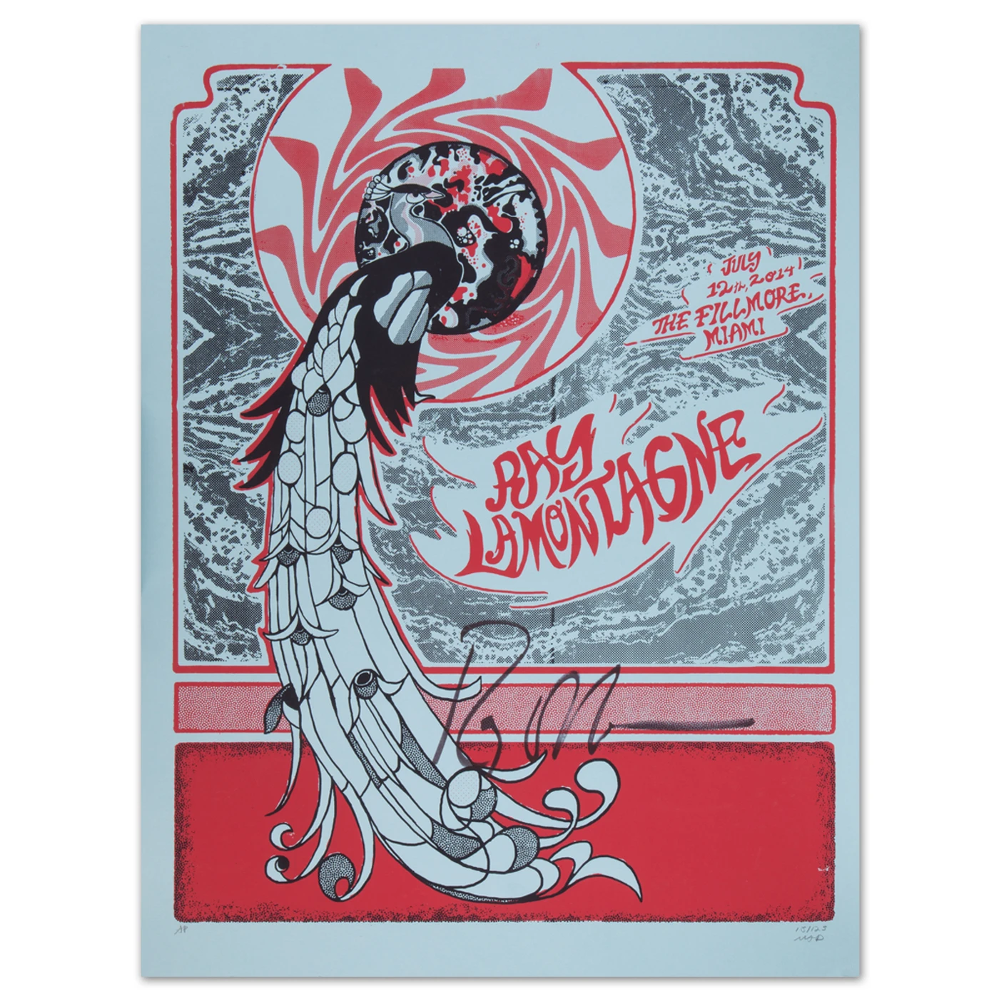 Ray LaMontagne 2014 Miami, FL Event Poster Signed