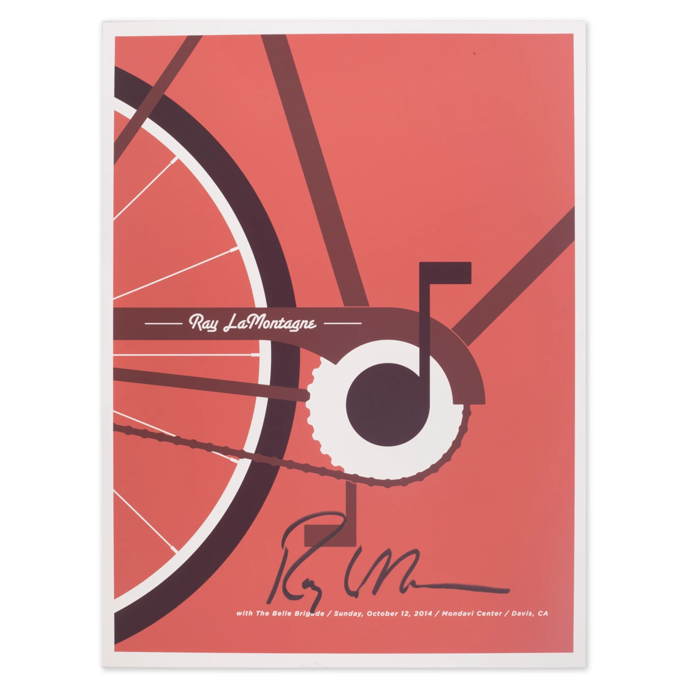 Ray LaMontagne 2014 Davis, CA. Event Poster - Signed