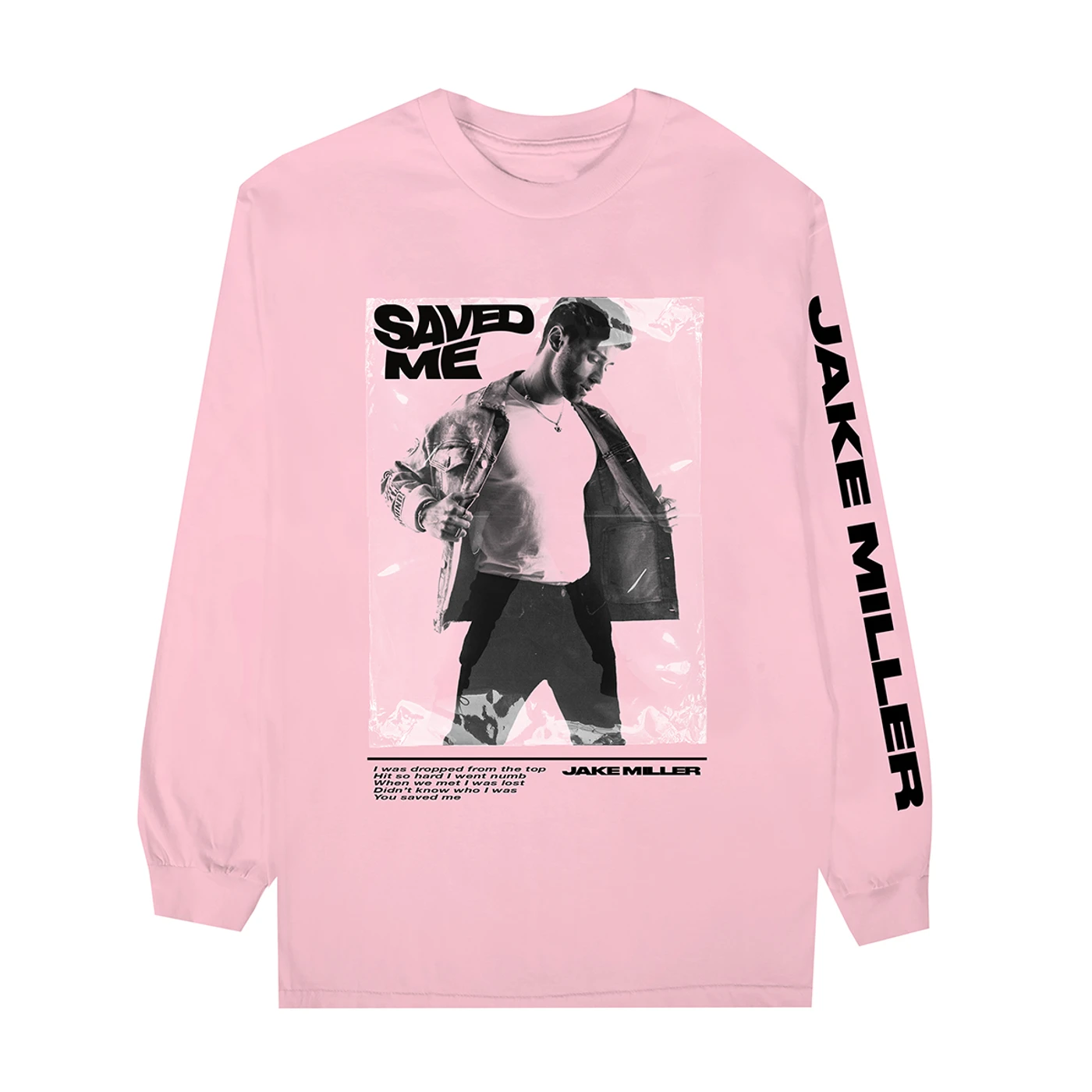 Jake Miller SAVED ME Pink Long Sleeve + Digital Single Download