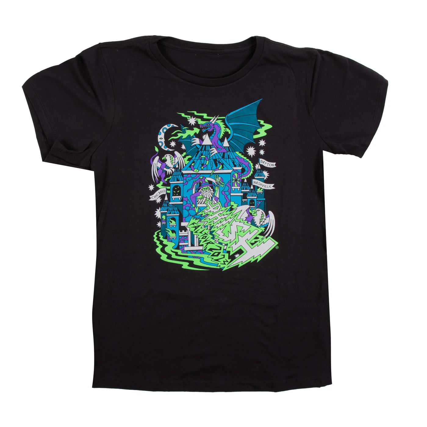 Phish Fall '23 Women's Crumbling Castle Tee on Dark Grey
