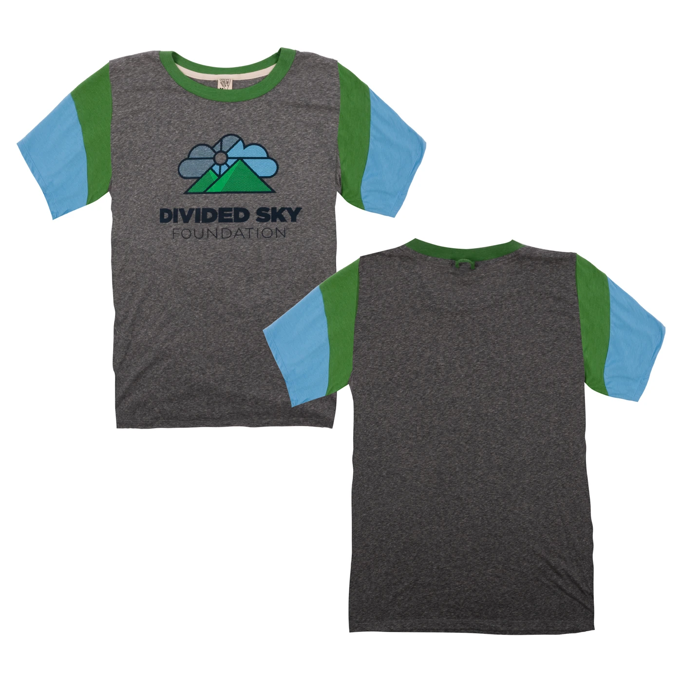 Phish Divided Sky CAMP Tee on Tri-Grey/Blue/Green