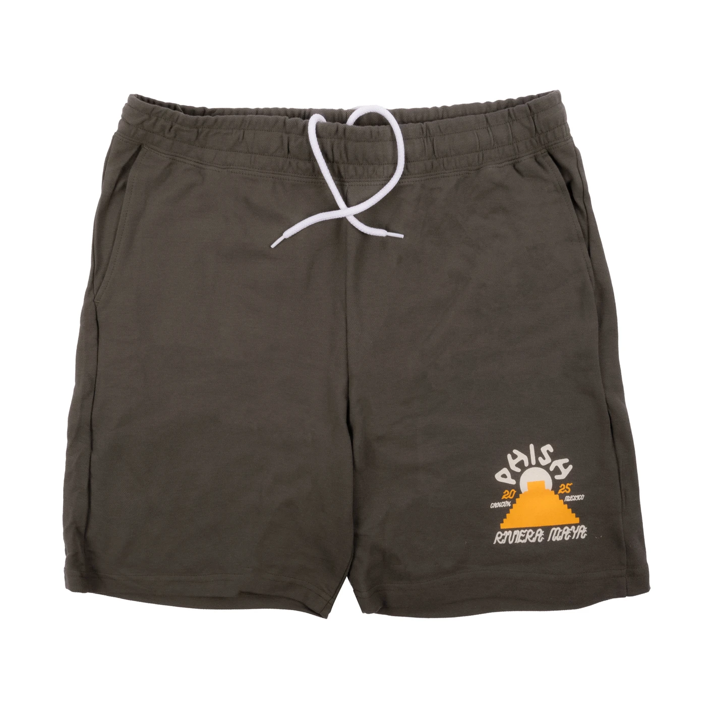 Phish Riviera Maya Yucatan Icons Sweat Shorts on Lieutenant Green