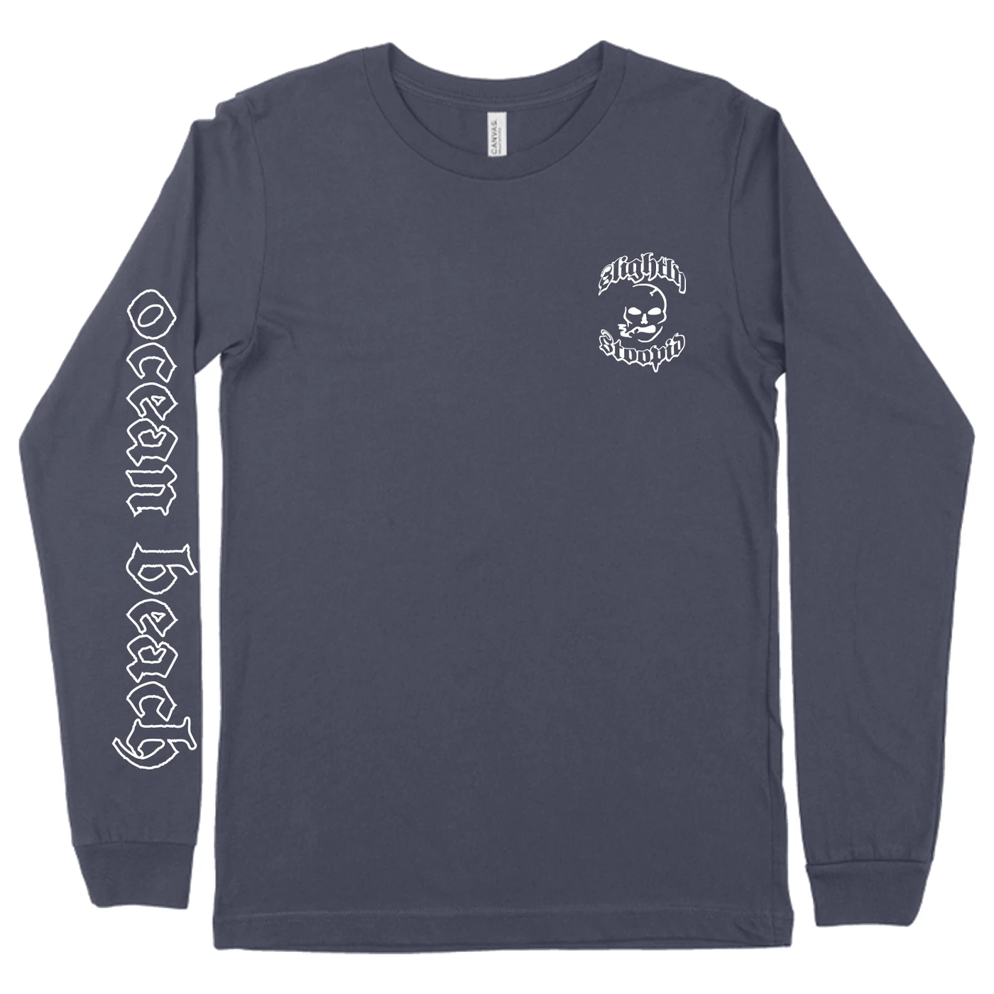 Slightly Stoopid Smoking Skull Long Sleeve (Navy)