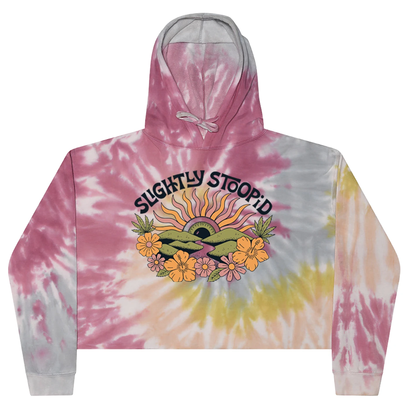 Slightly Stoopid Summer Eye Tie Dye Crop Hoodie