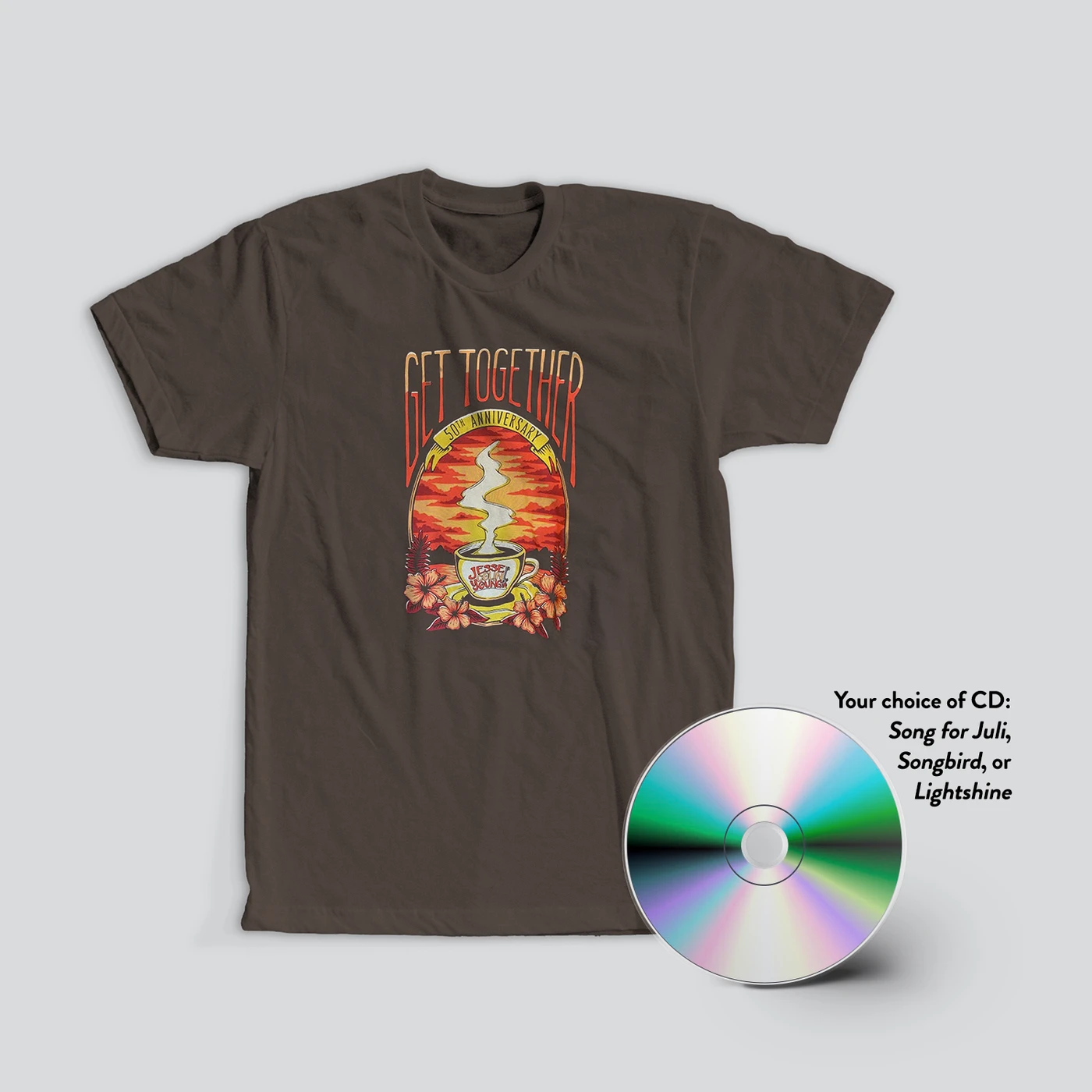 Jesse Colin Young Get Together Tee and Choice of CD Bundle