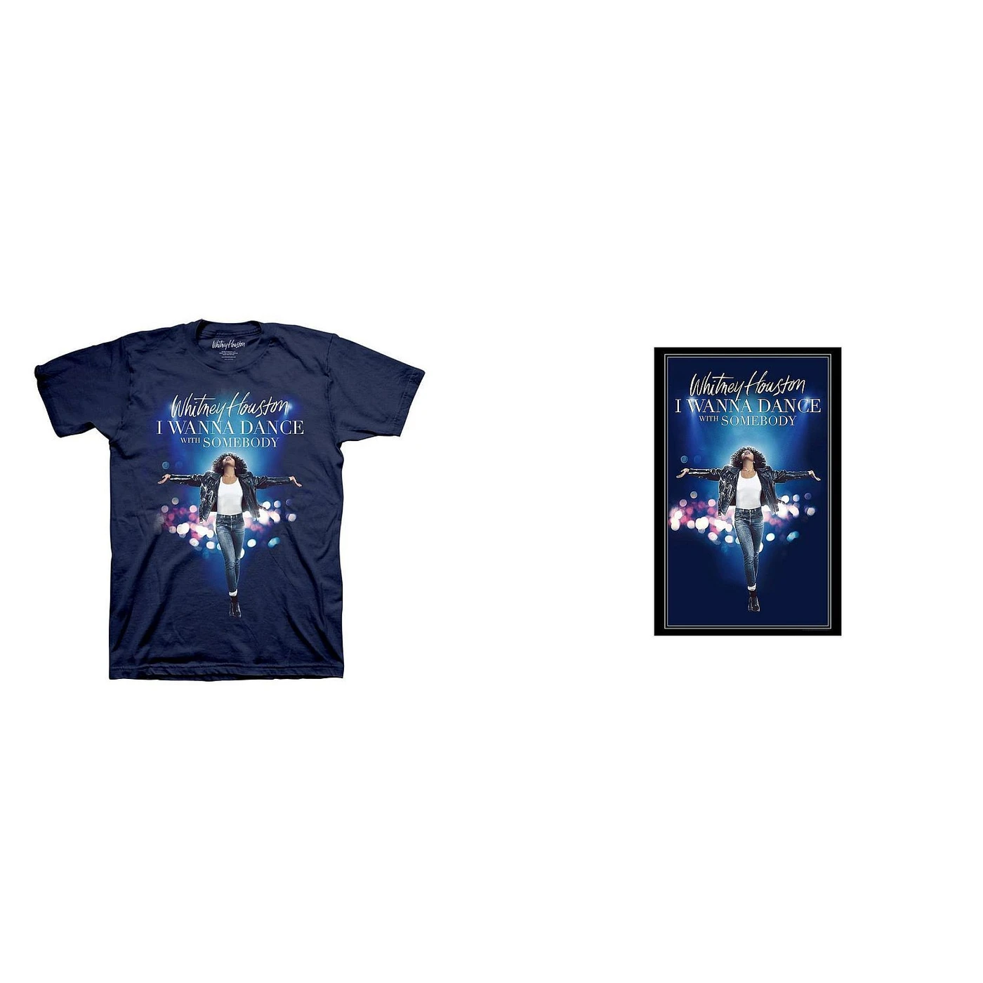 Whitney Houston I Wanna Dance With Somebody Movie T-shirt & Poster Bundle