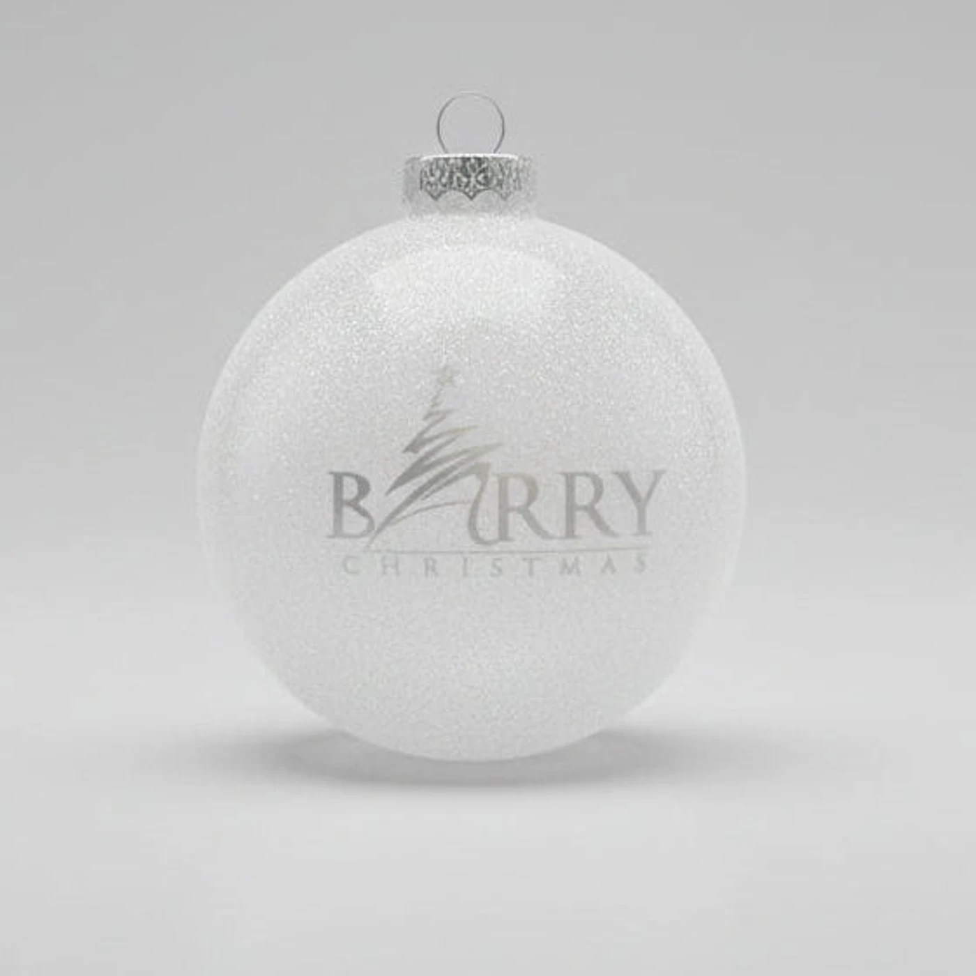 Barry Manilow Barry Christmas White Glitter Ornament