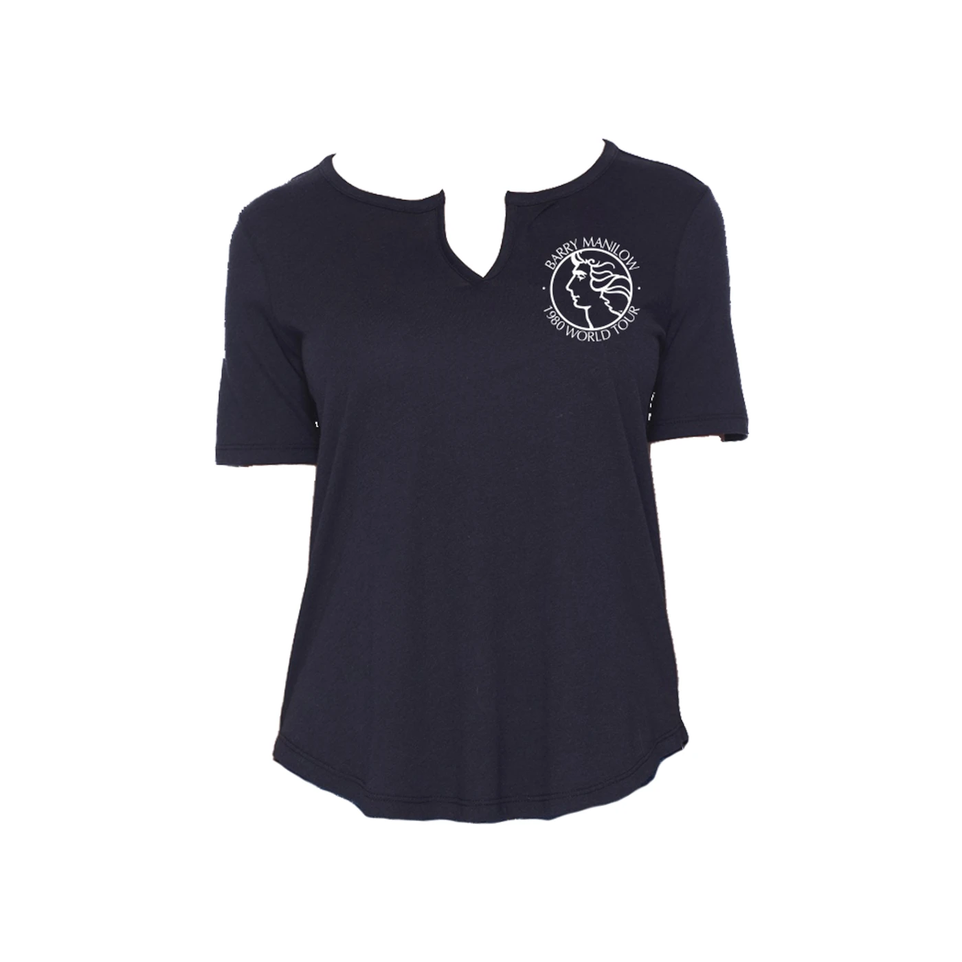 Barry Manilow Split Neck Embroidered One Voice Tour Tee