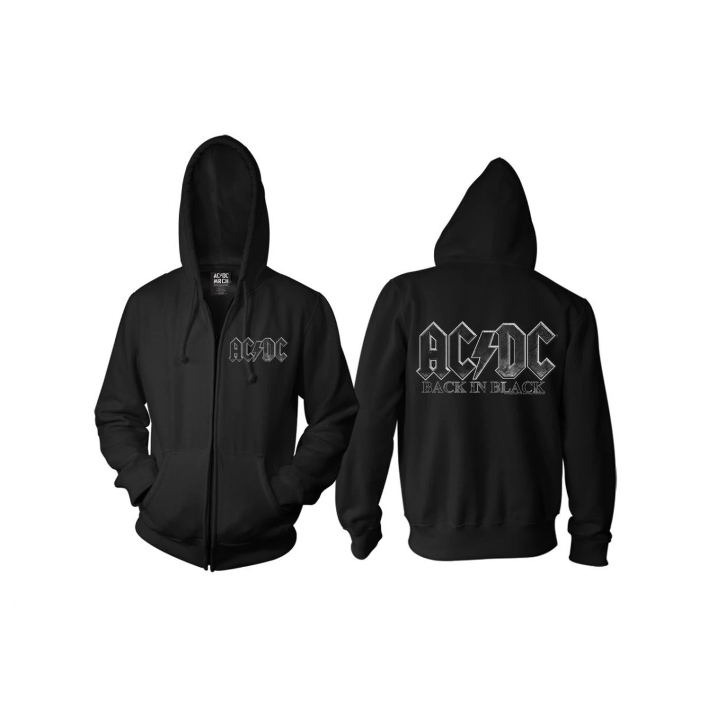 AC/DC Back in Black Charcoal Zip Hoodie
