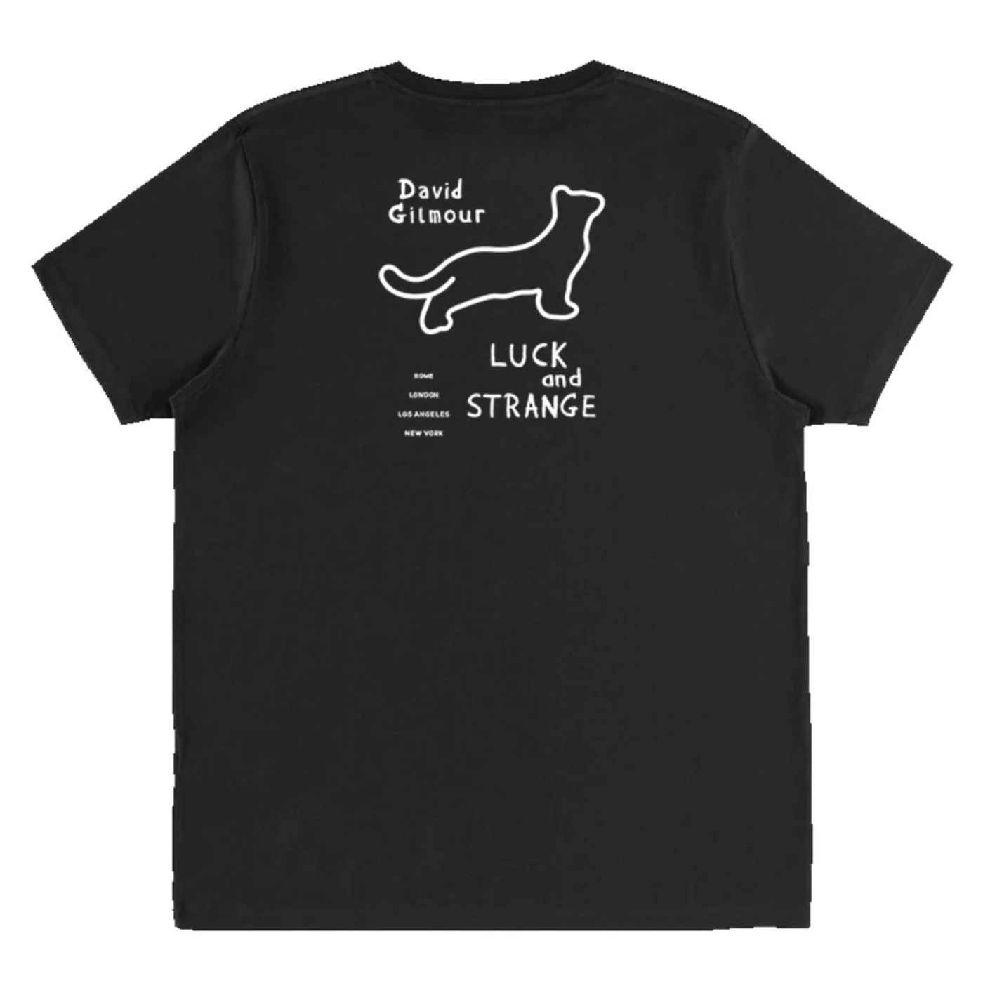 David Gilmour Luck and Strange Tour Black Cat Strat T-Shirt