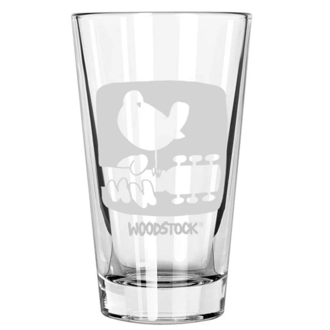 Woodstock Textured Logo Laser Etched Pint Glass