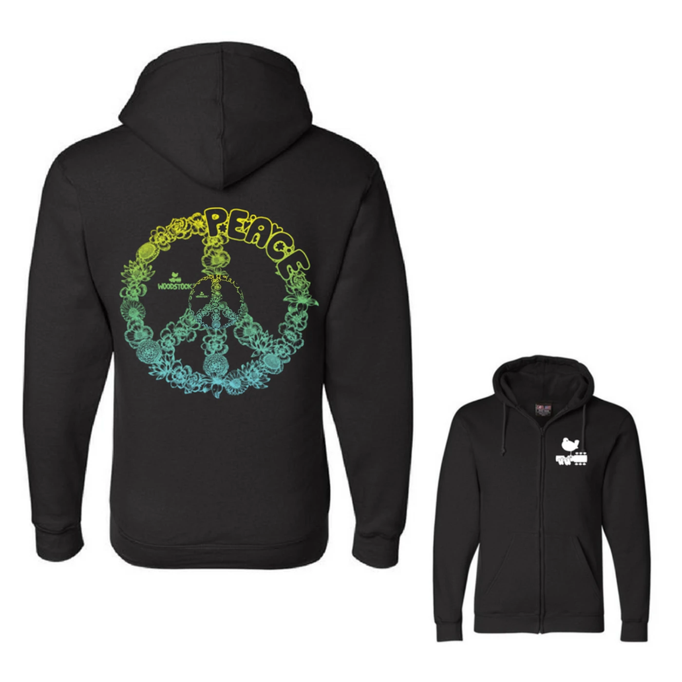 Woodstock Floral Peace Hoodie