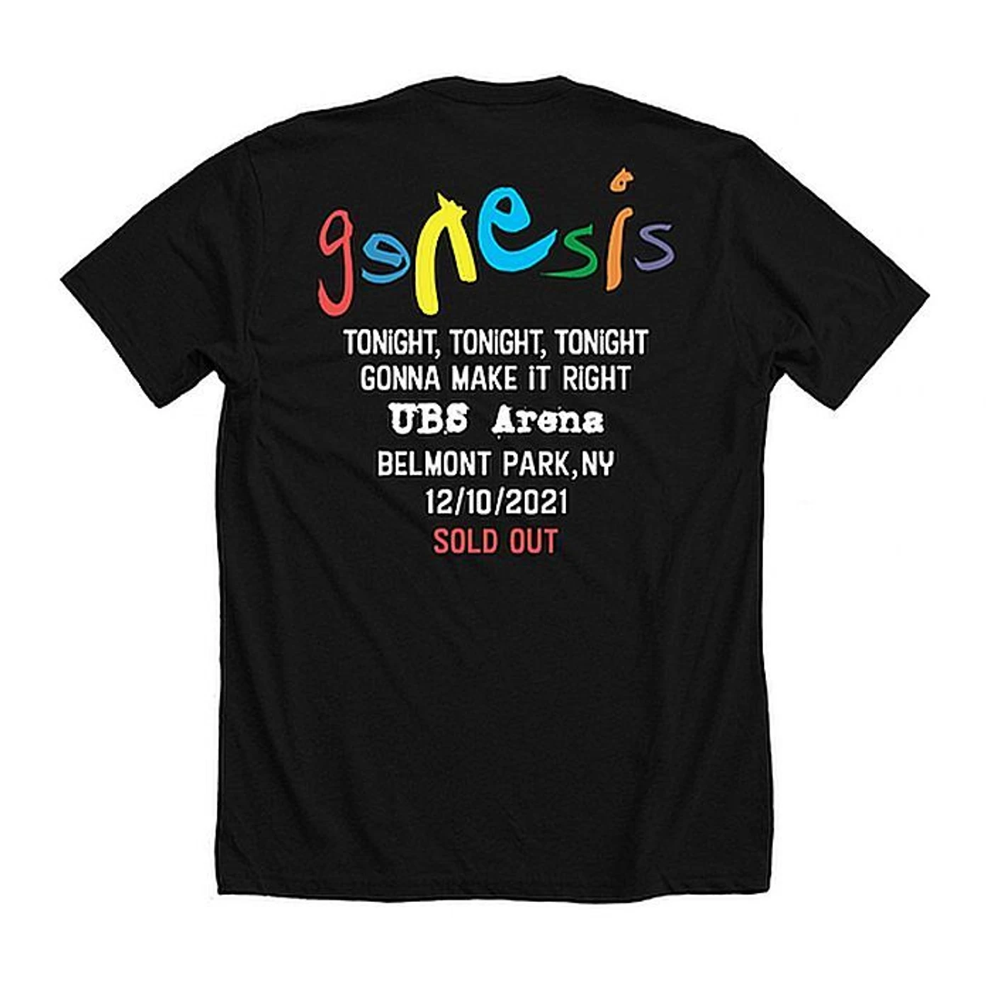 Genesis Live in Belmont Park 2021 Tour T-shirt