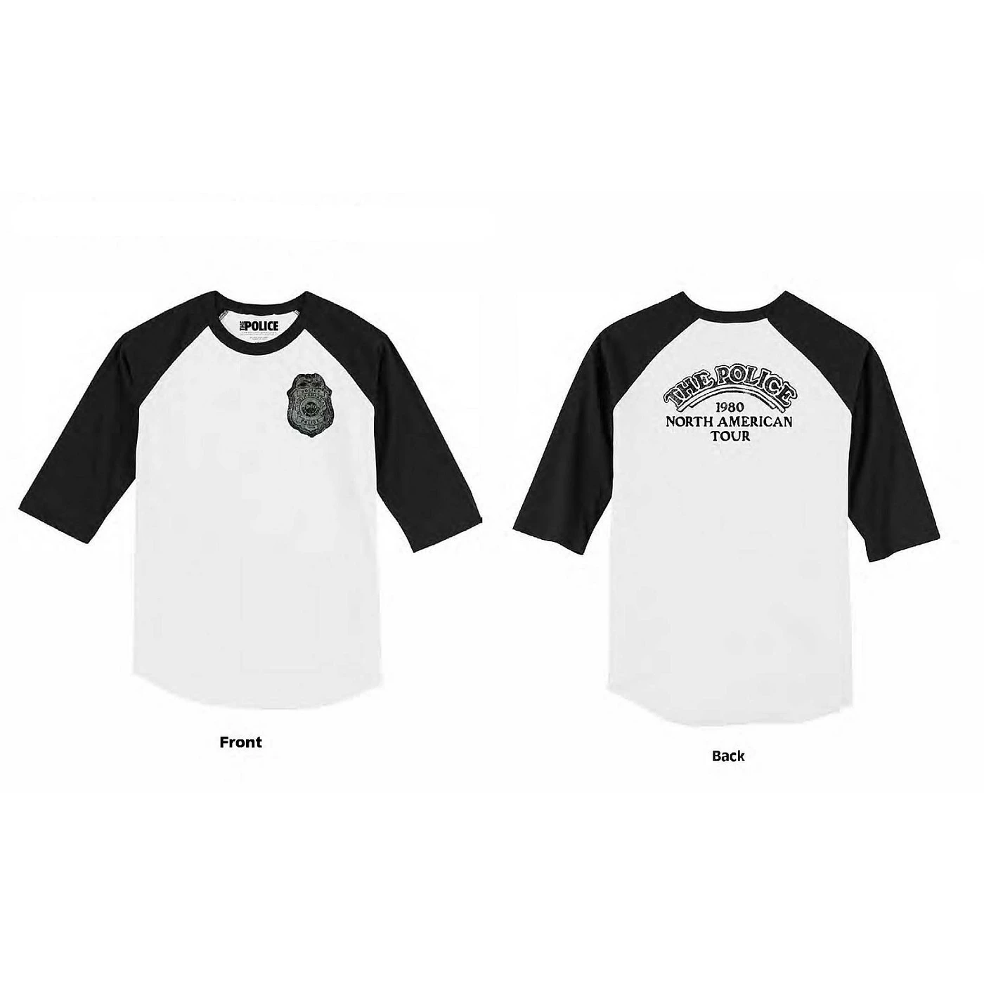 The Police North American 1980 Tour Badge Raglan