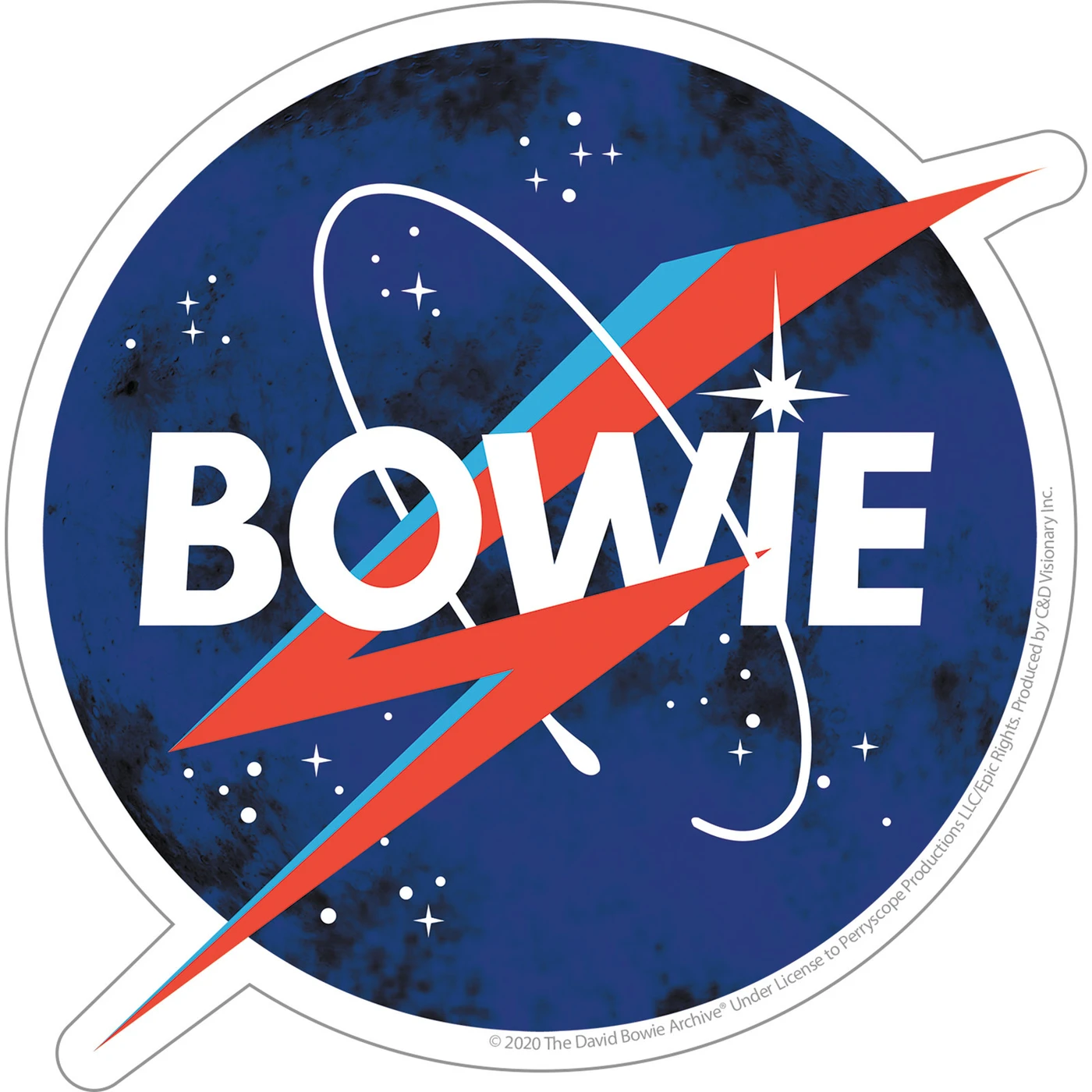 David Bowie Nasa Bolt 4.9"x4.9" Sticker