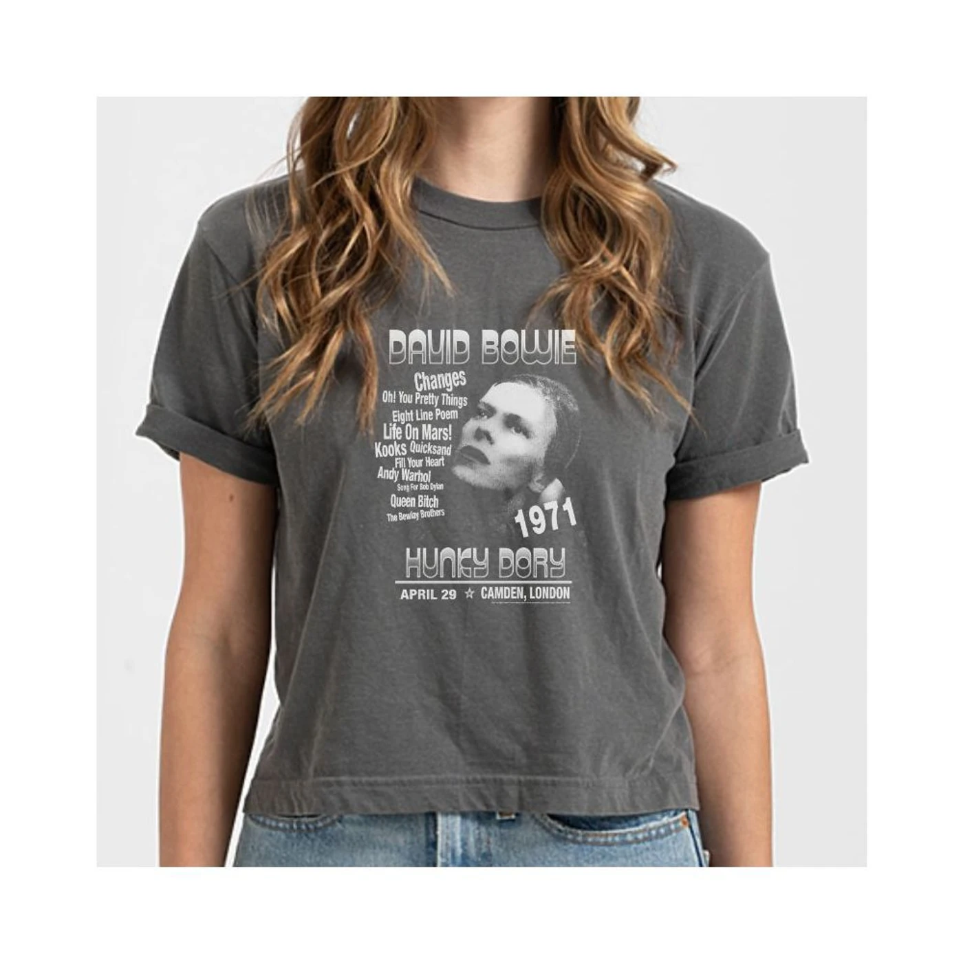 David Bowie Hunky Dory 71 Retro Crop Top