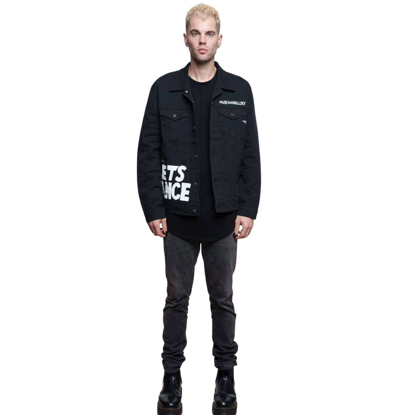 David Bowie Bowie Hand Painted Men's Denim Jacket