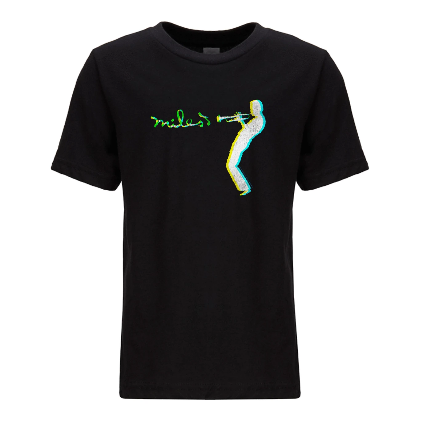 Miles Davis Youth Blue Green Silhouette Tee