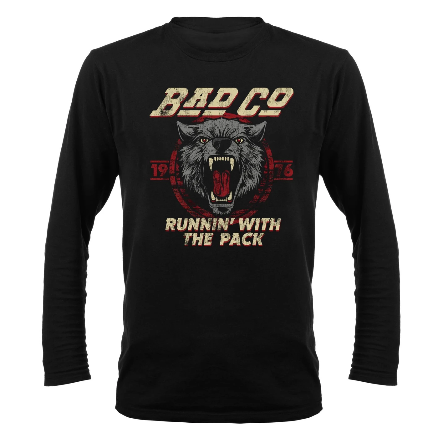 Bad Company Runnin' With The Pack Wolf '76 Long Sleeve T-Shirt