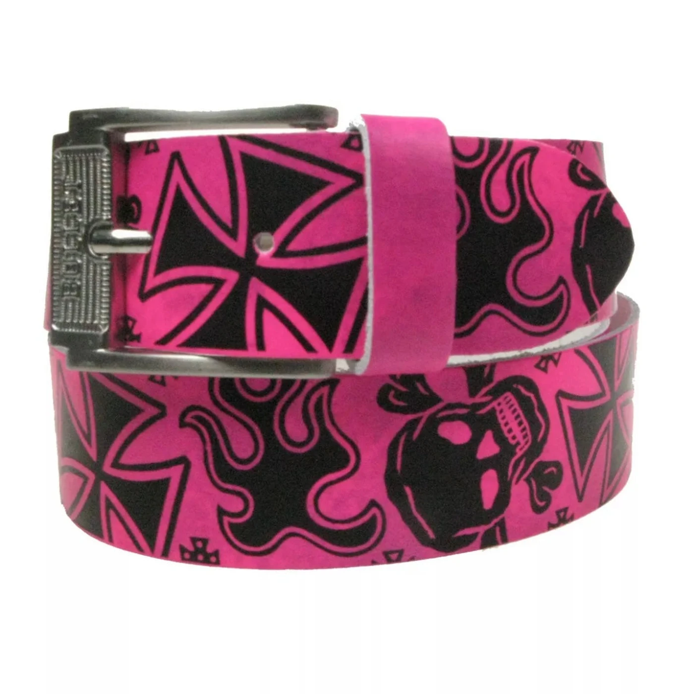 House of Hate "Skulls and Crosses" Real Leather Belt - S / M / L / XL