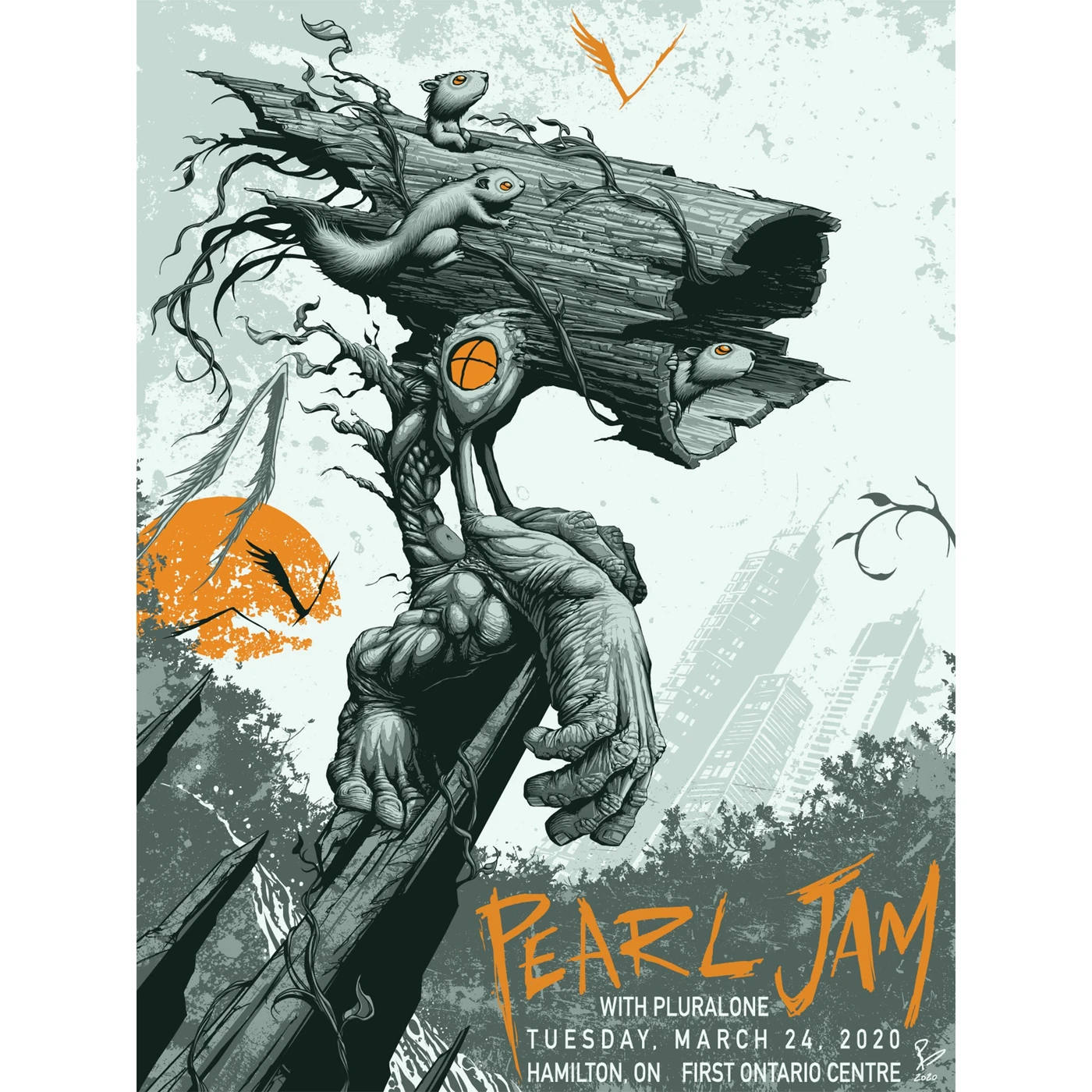 2020 PEARL JAM 3/24 HAMILTON EVENT POSTER