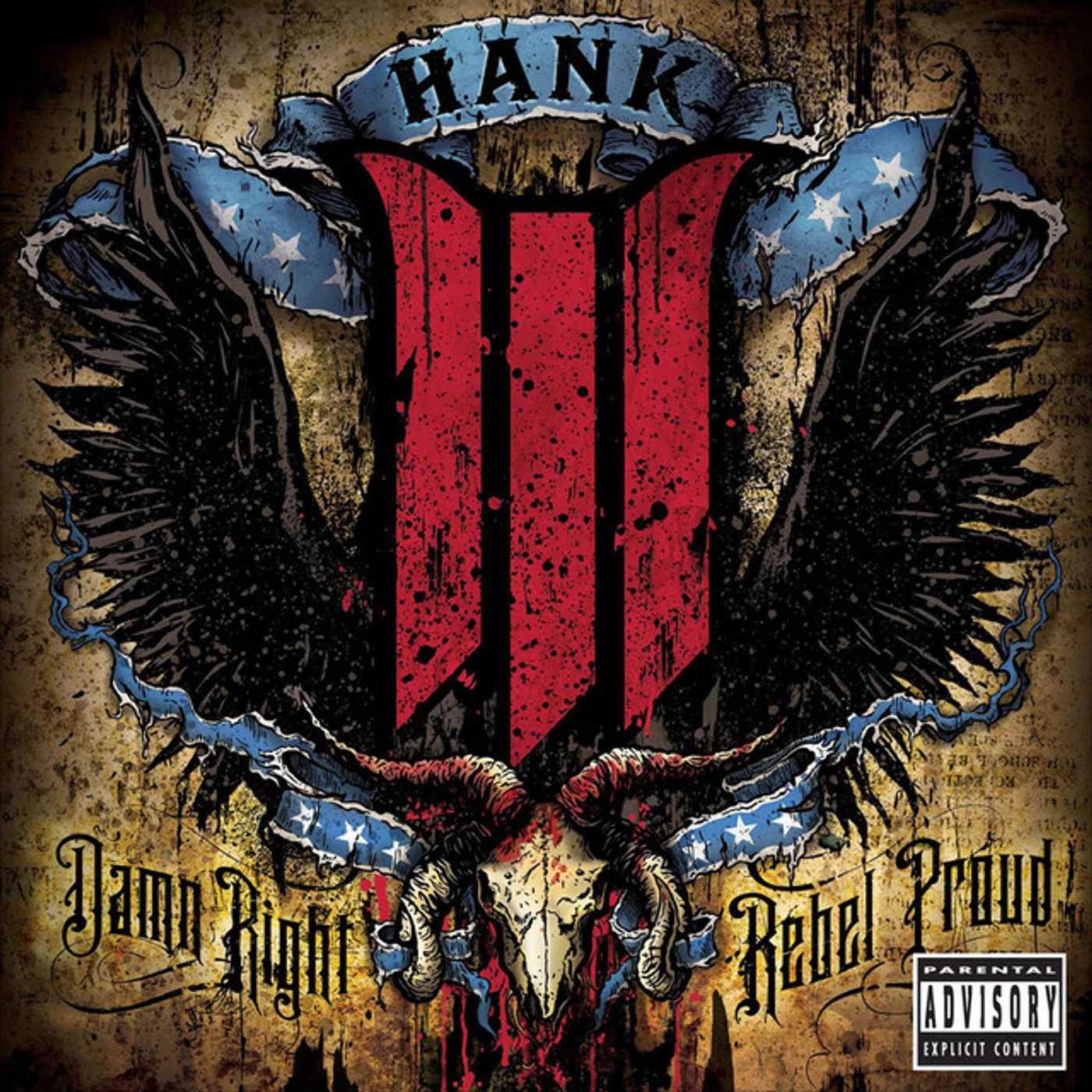 Hank Williams III Damn Right, Rebel Proud (2LP/Translucent Blue) Vinyl Record