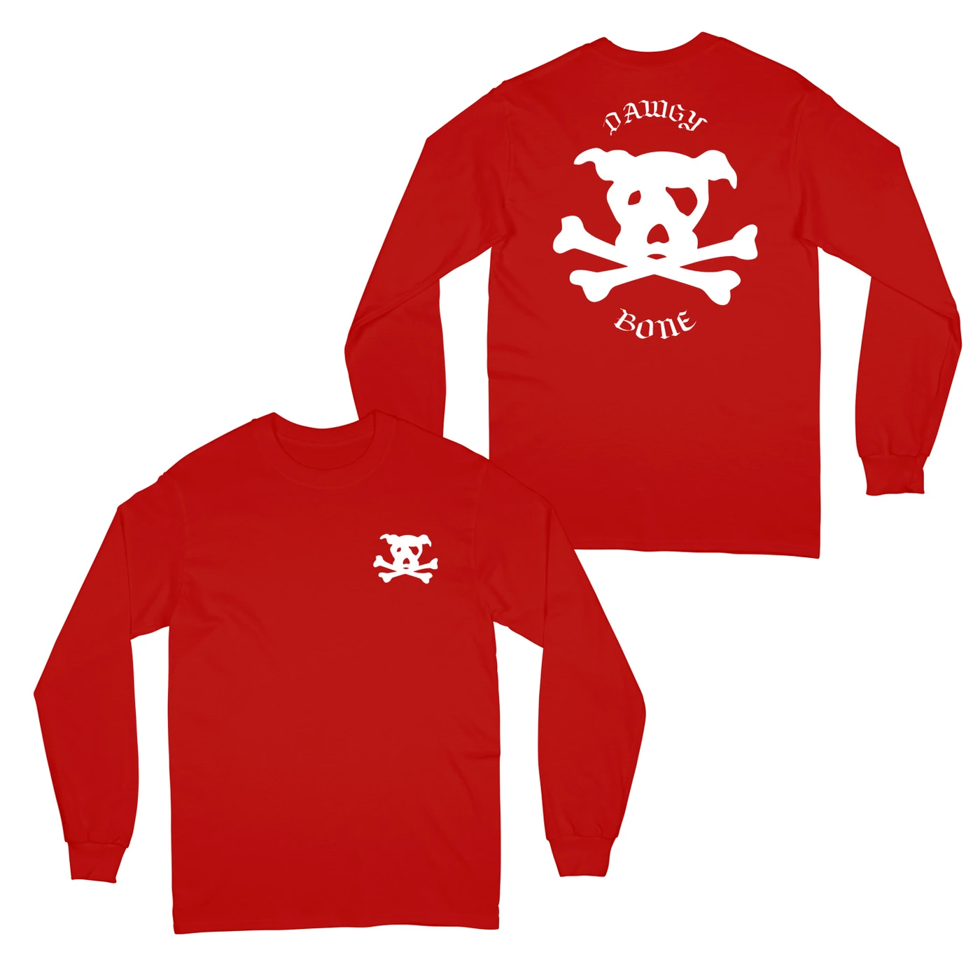 Rucci Dawgy Bone "Front / Back" Red Long Sleeve