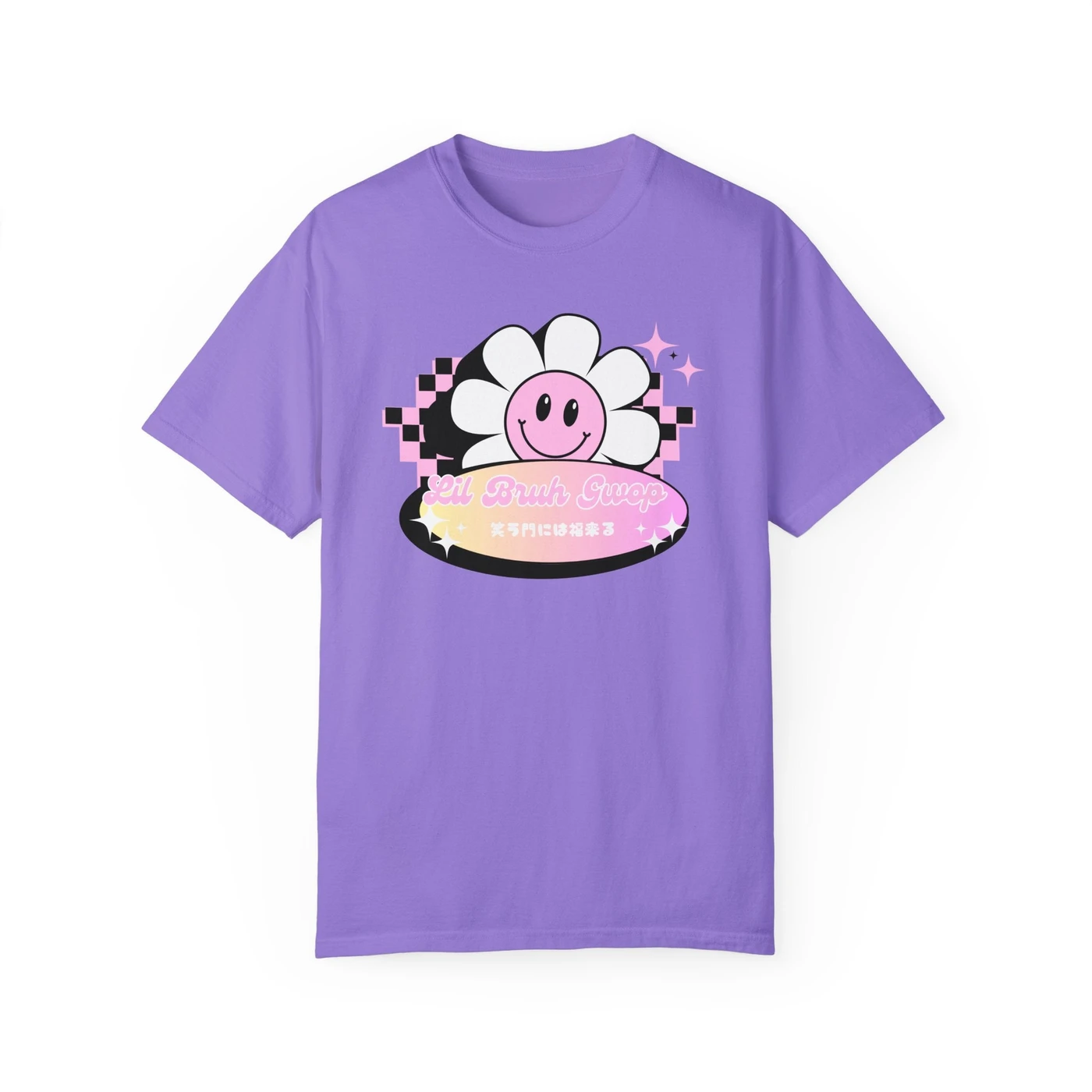 Lil Bruh Gwop SMILE FLOWER TEE - PURPLE