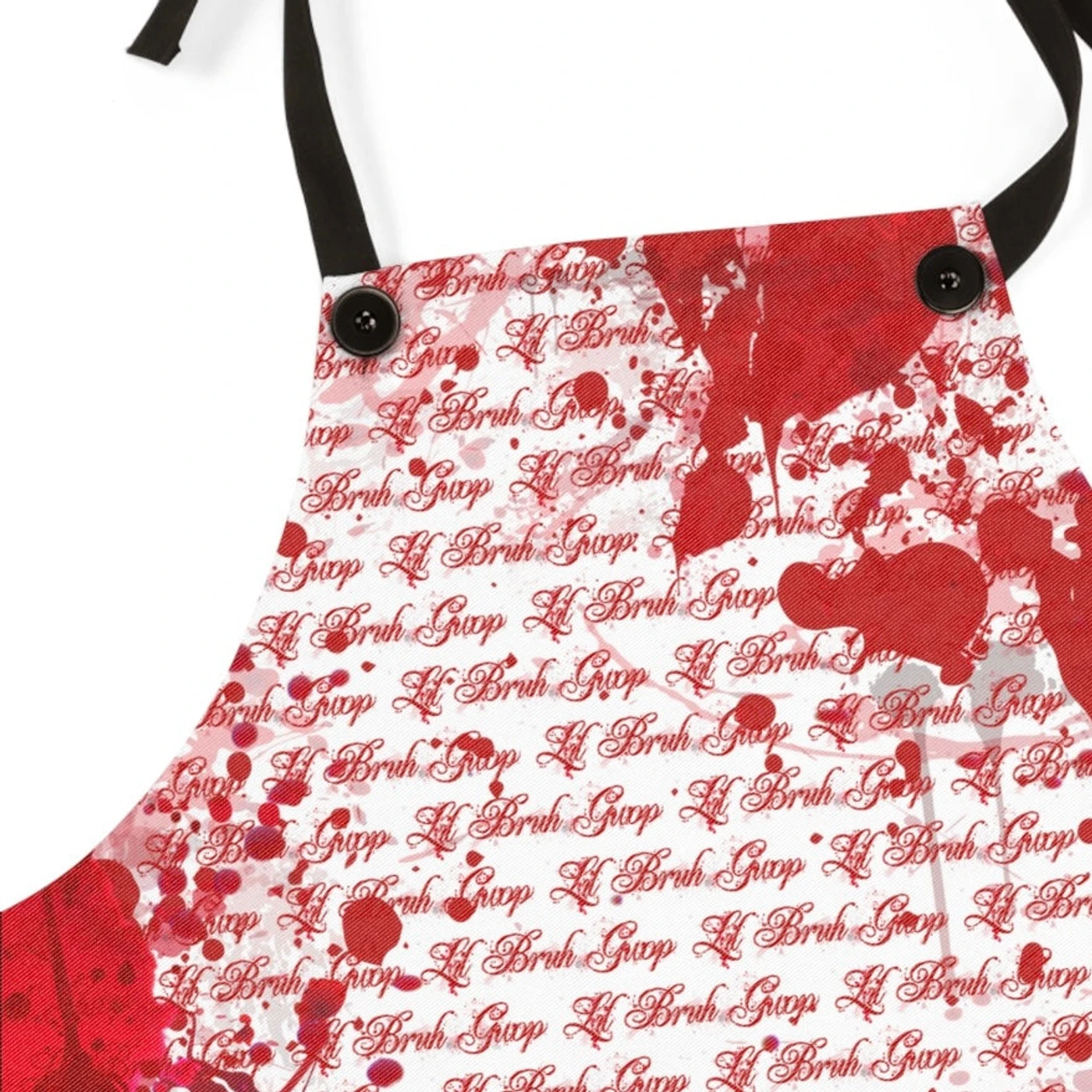 Lil Bruh Gwop BLOOD SPLATTER SCRIPT APRON