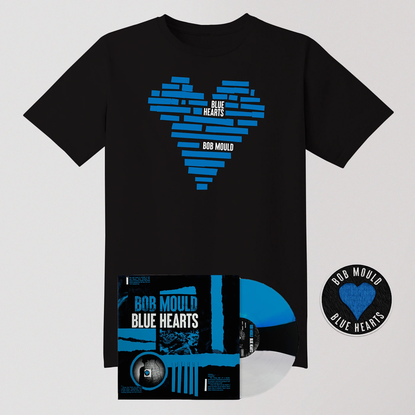 Bob Mould Blue Hearts LP Bundle - LP + Tee Shirt + Patch