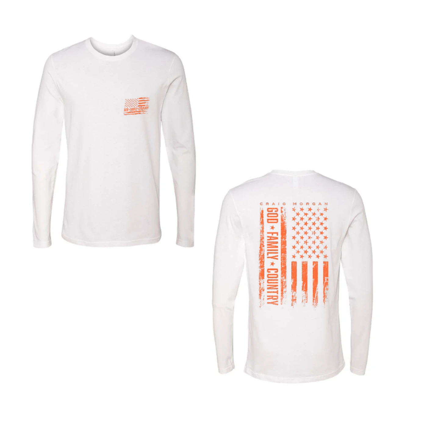 Craig Morgan God Family Country White Long Sleeve Tee