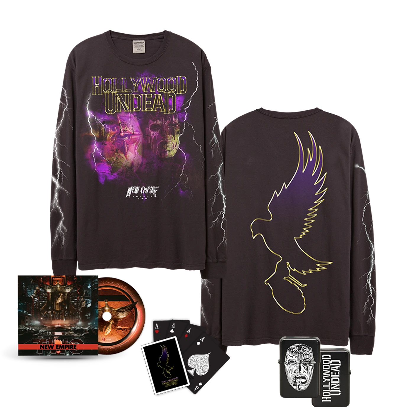Hollywood Undead New Empire Vol. 2 Long Sleeve & CD Bundle