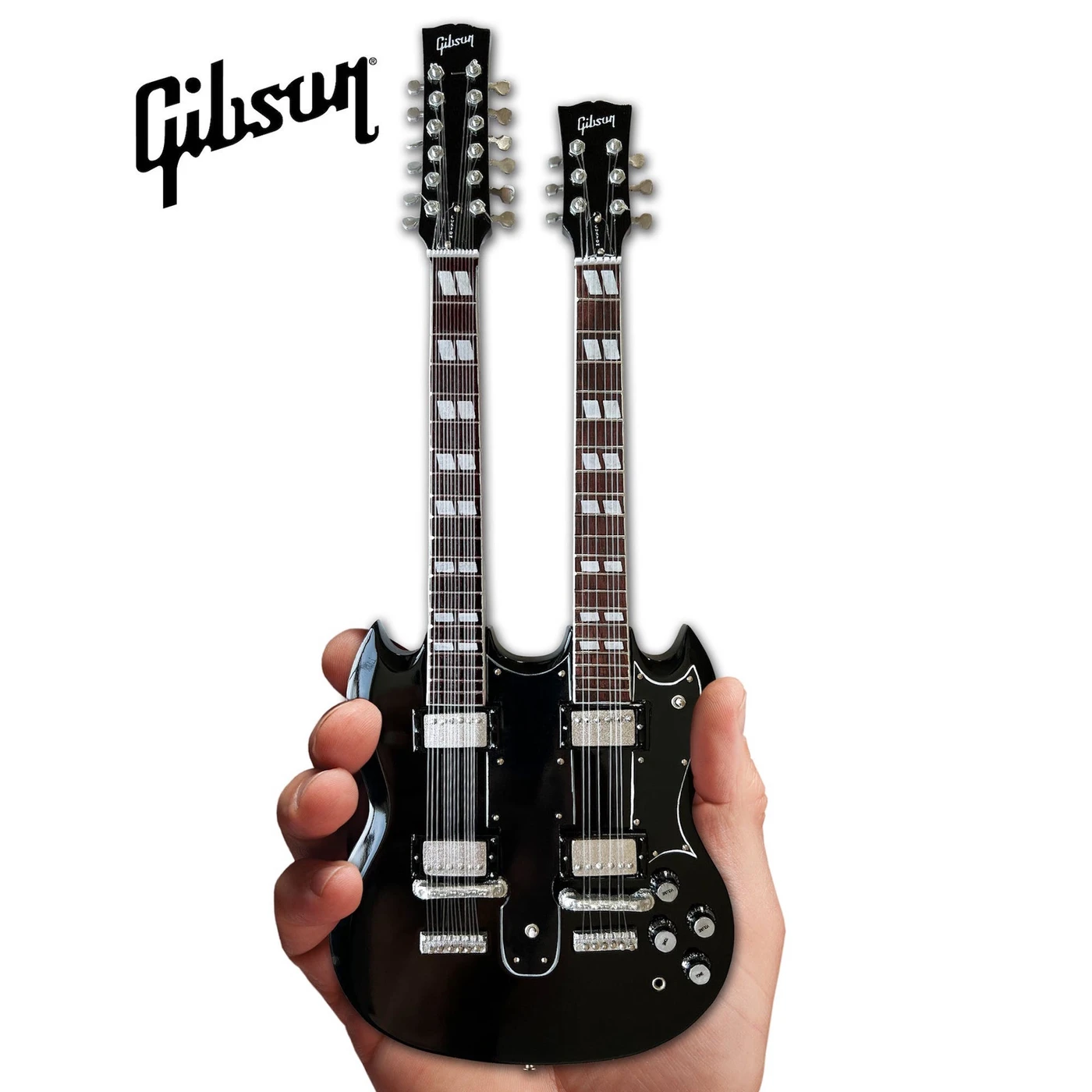 Axe Heaven Slash Gibson 1966 EDS-1275 Doubleneck - Aged Mini Guitar