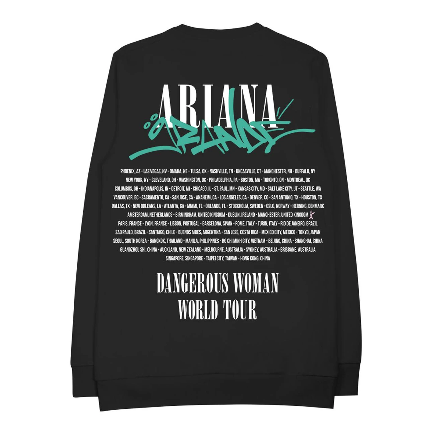 Ariana Grande World Tour Tag Black Crewneck
