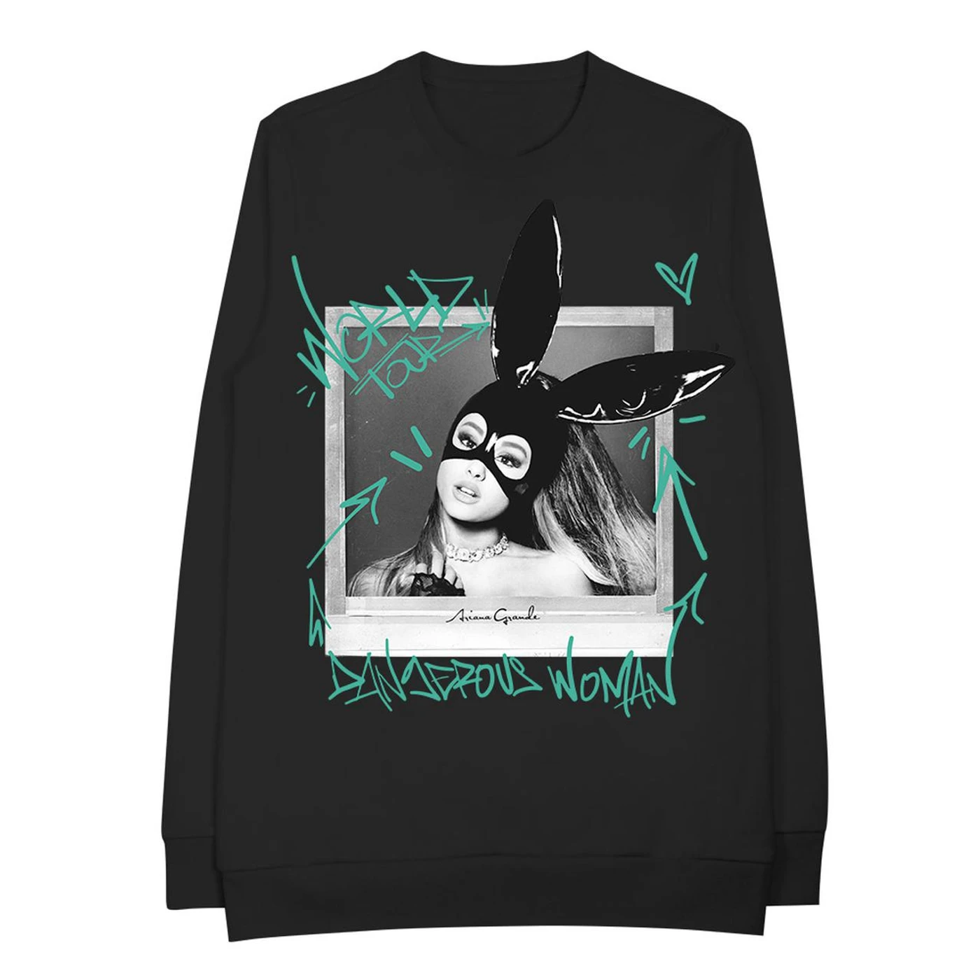 Ariana Grande World Tour Tag Black Crewneck