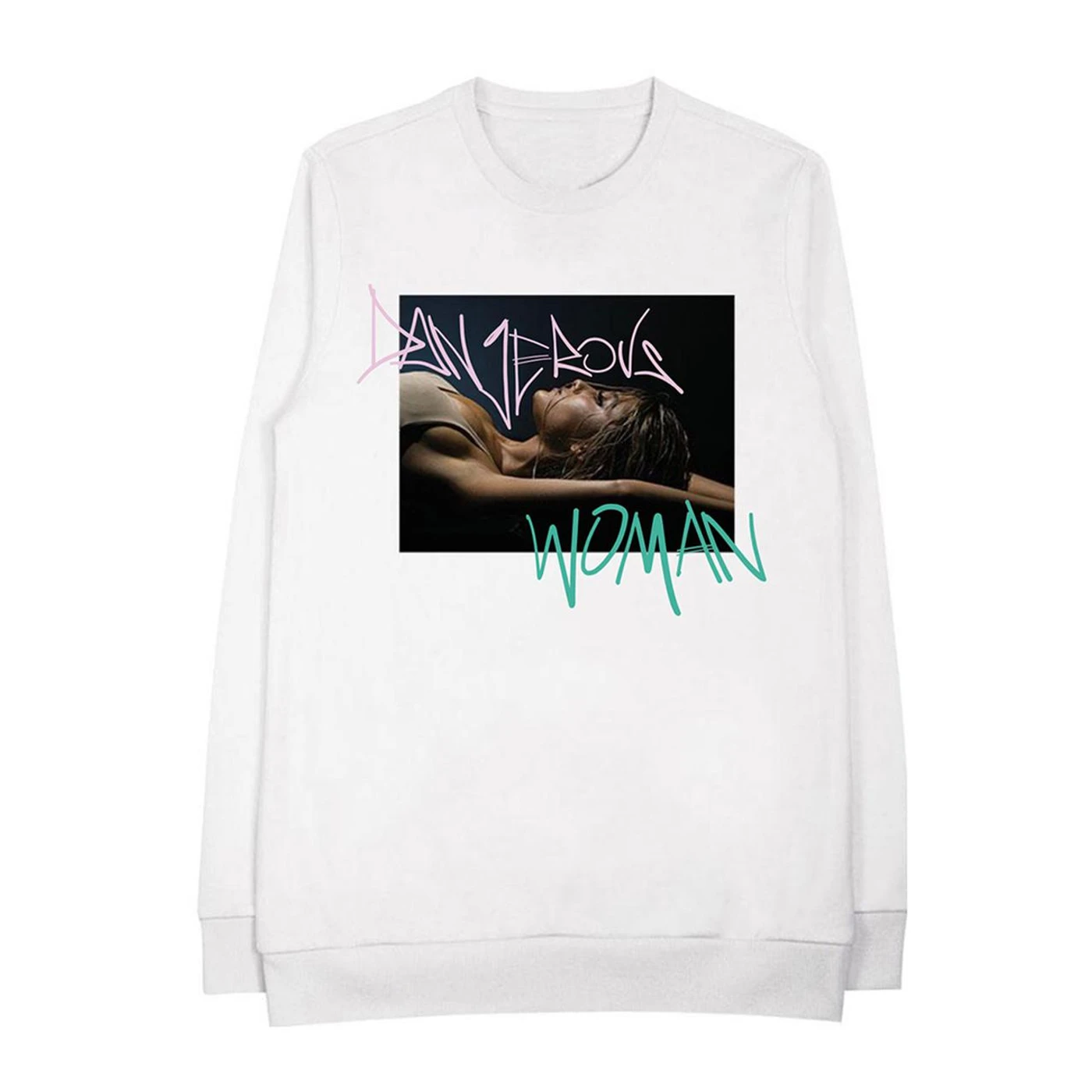 Ariana Grande Dangerous Woman Tag White Crewneck