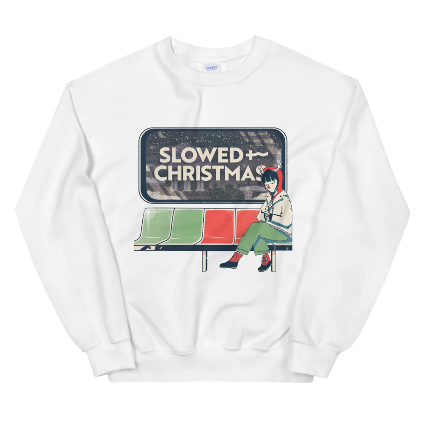 uChill Slowed Christmas Crewneck (White)