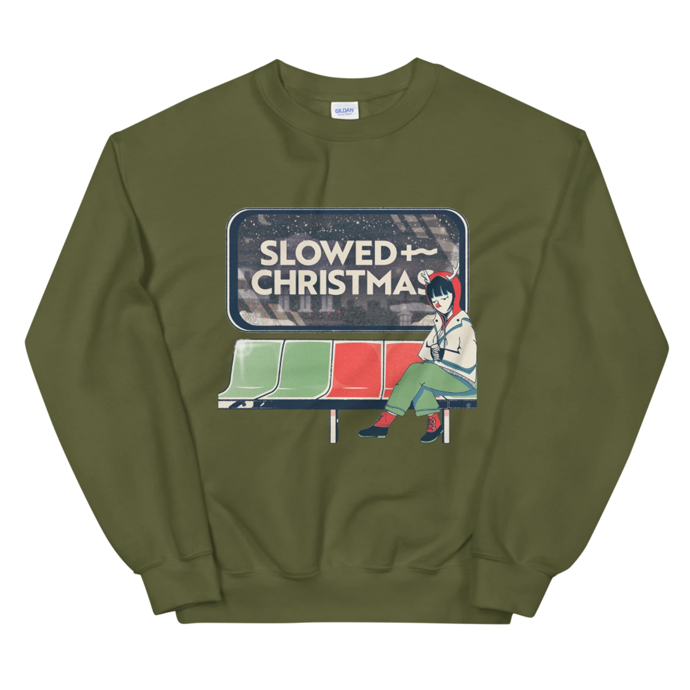 uChill Slowed Christmas Crewneck (Green)