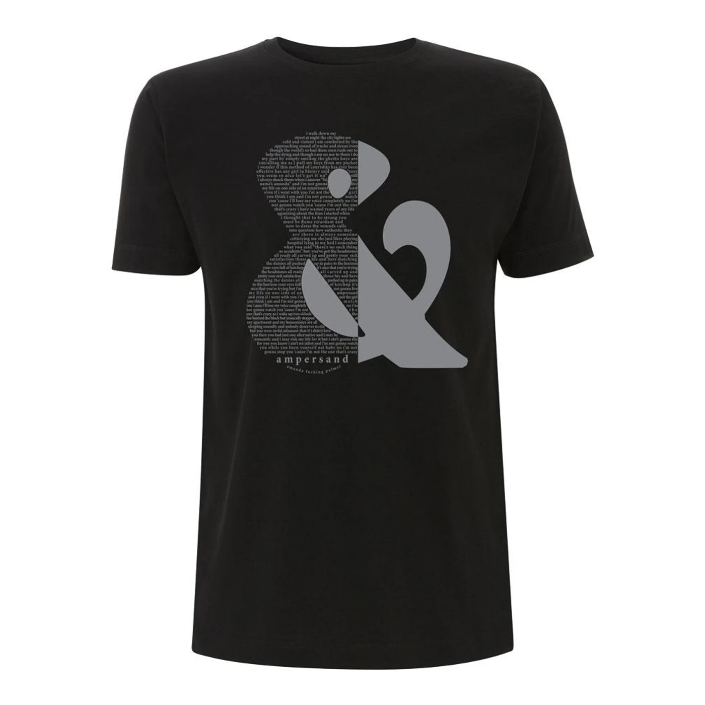 Amanda Palmer Ampersand Lyric T-Shirt - Silver Print - UNISEX