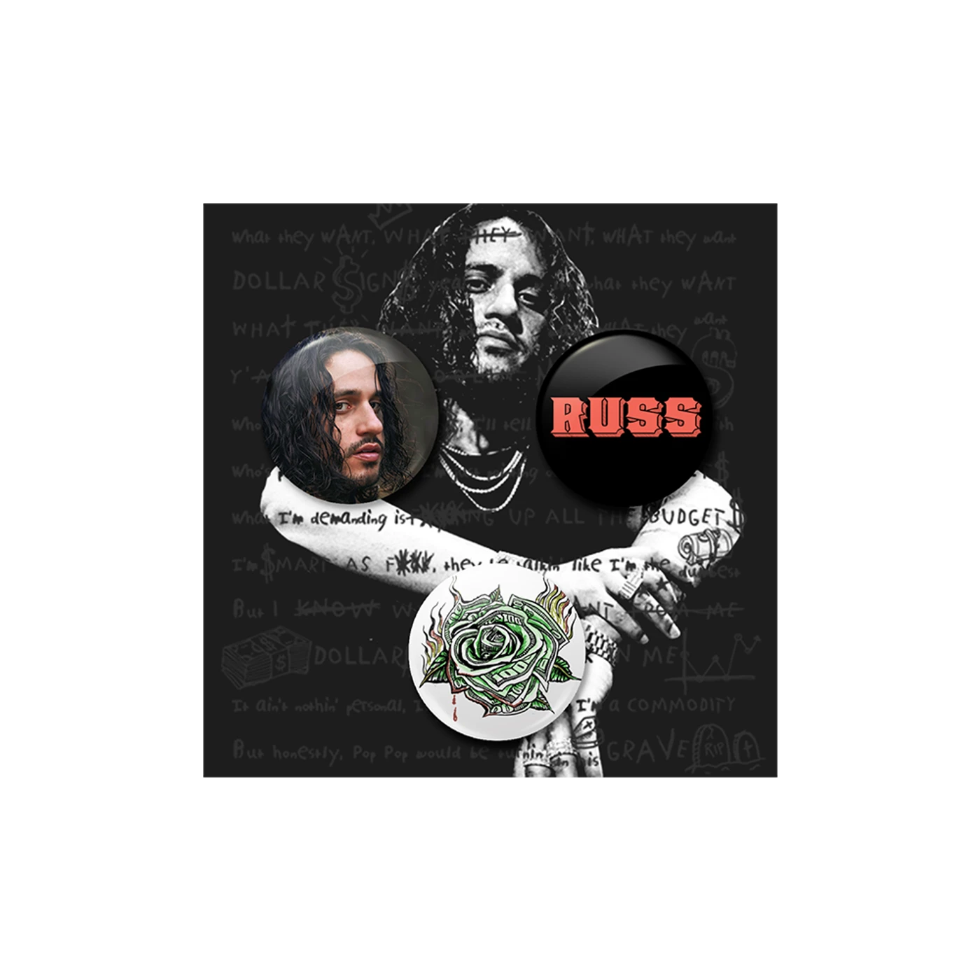 Russ Dollar Signs Button Set
