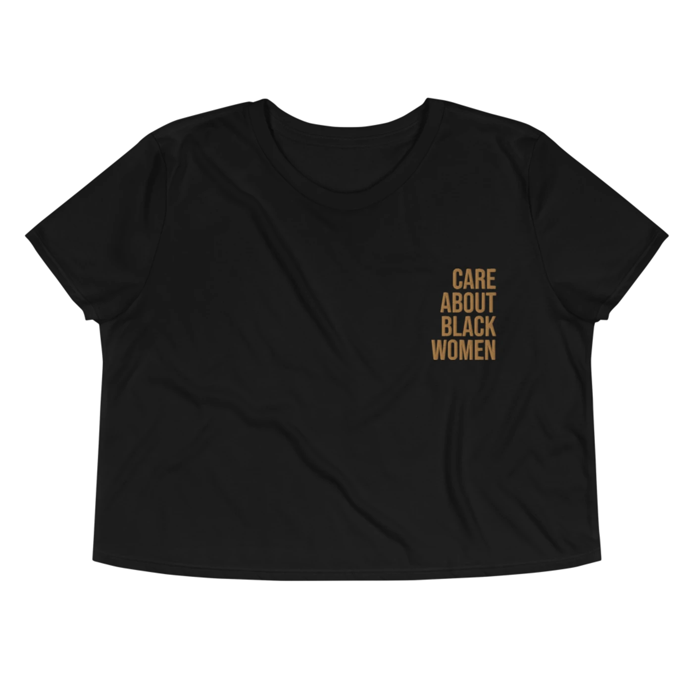 Melanie Charles Care About Black Embroidered Black Crop Top