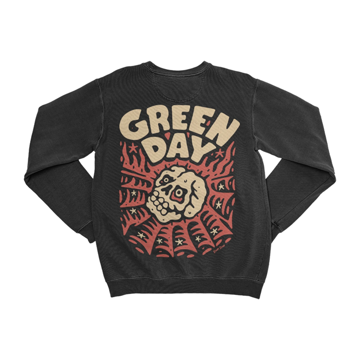 Green Day Skull Spider Crewneck