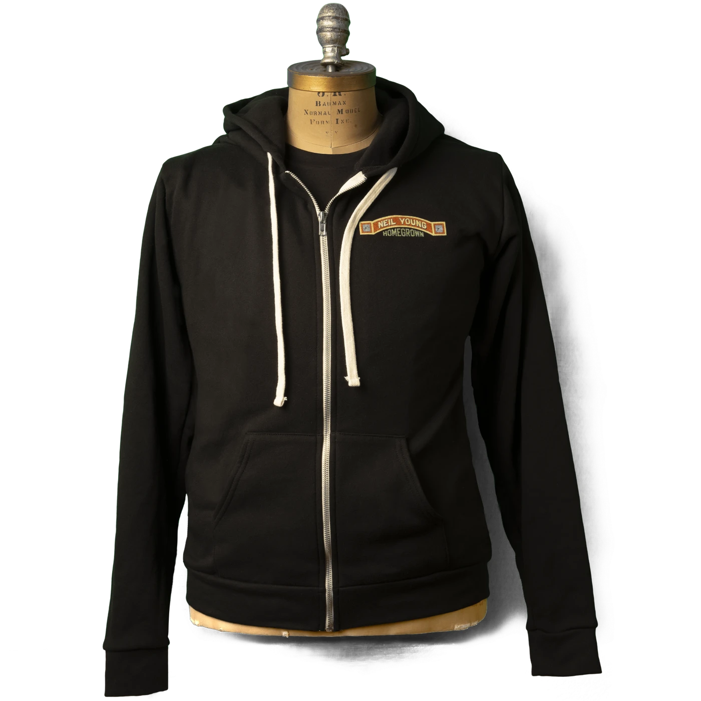 Neil Young Soft Organic Homegrown Black Zip Up Hoodie