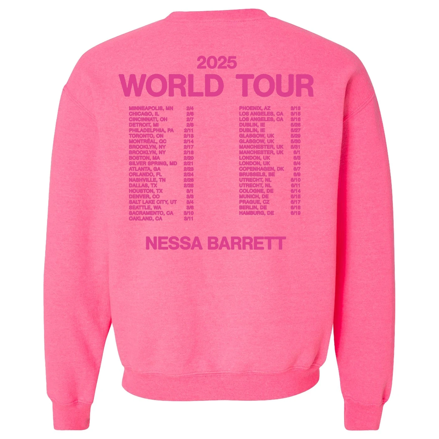 Nessa Barrett Bad B*itches 2025 Tour Crewneck + Digital Album Bundle
